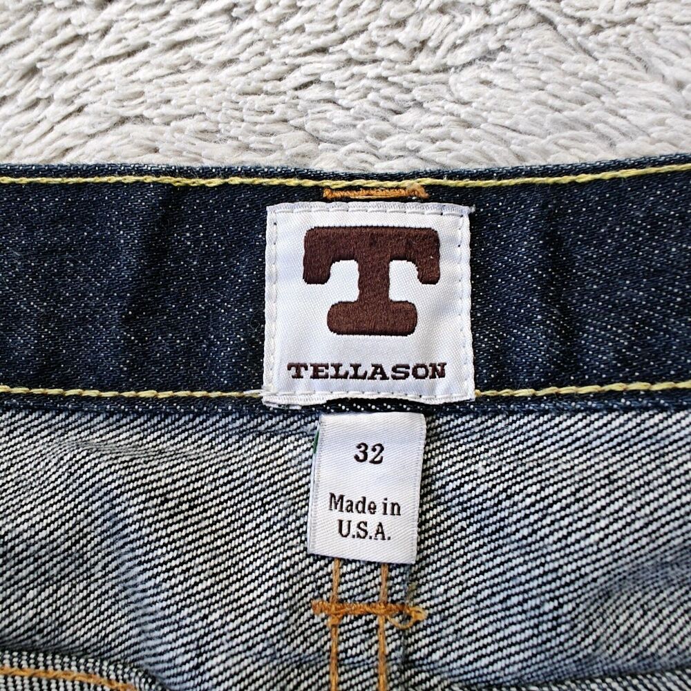 Tellason Dark Blue Straight Men Jeans - Picture 8 of 14